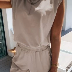 Levency New In Padded Shoulder T Shirt Pants Set