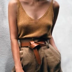 Levency New In Solid Knit Slip Top