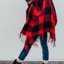 Levency Plaid Tassles Scarf