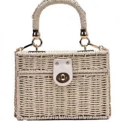 Levency New In Straw Crossbody Tote Clutch Bag