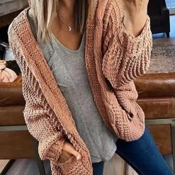 Levency New In Knit Pockets Bat Cardigan