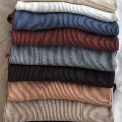 Levency New In High Collar Knit Long Sleeve T Shirt