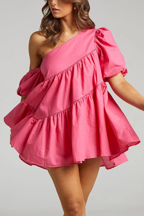 Levency New In Asymmetrical Neck Trim Mini Dress 2 Levency New In Asymmetrical Neck Trim Mini Dress