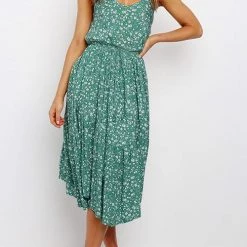 Levency Floral Print Slip Midi Dress New In