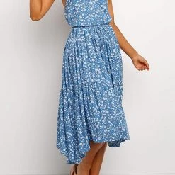 Levency Floral Print Slip Midi Dress New In