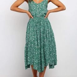 Levency Floral Print Slip Midi Dress New In