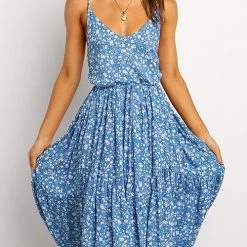 Levency Floral Print Slip Midi Dress New In