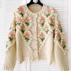Levency Floral Pearl Button Cardigan
