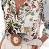 Levency New In Garden Print Turndown Collar Blouse
