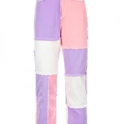Levency New In Color Block Patchwork Jeans