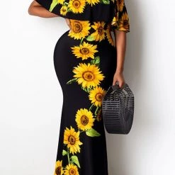 Levency Ruffles Off Shoulder Maxi Dress New In