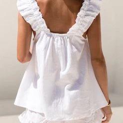 Levency Ruffles Square Neck Short Set