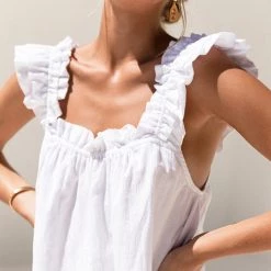 Levency Ruffles Square Neck Short Set