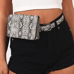 Levency New In Snakeskin Belt Bag