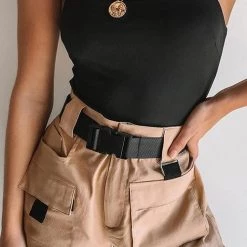 Levency New In Pockets Cargo Shorts With Belt