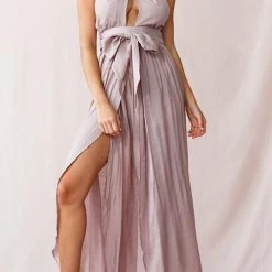 Levency New In High Slit Backless Maxi Dress