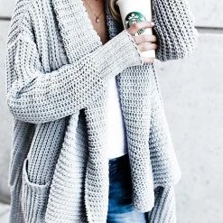 Levency Comfy Cozy Pocketed Long Sleeves Cardigan New In