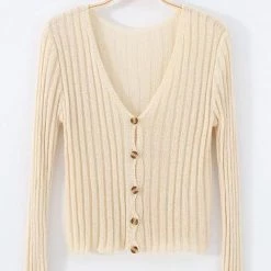 Levency Button Long Sleeve Crop Cardigan New In