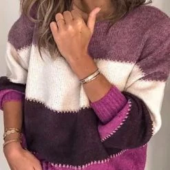 Levency Color Block Loose Sweater