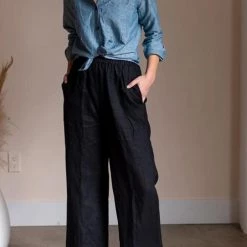 Levency Pockets Linen Loose Pants