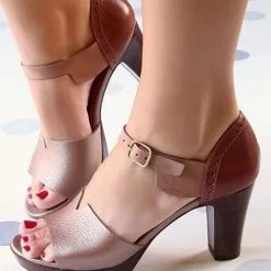 Levency Ankle Strap Chunky Heel Sandals