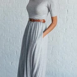 Levency New In O Neck Short Sleeve Pockets Dress