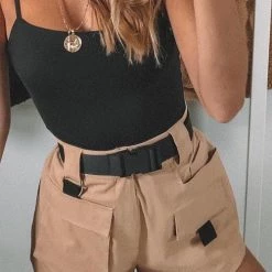 Levency New In Pockets Cargo Shorts With Belt