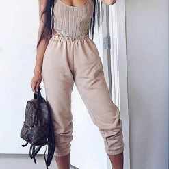 Levency Solid Elastic Joggers New In