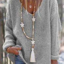 Levency V Neck Loose Sweater
