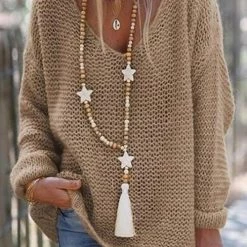 Levency V Neck Loose Sweater