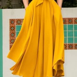 Levency High Waist Pockets Bow Tie Skirts 12 Levency High Waist Pockets Bow Tie Skirts