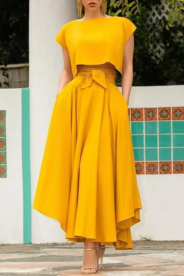 Levency High Waist Pockets Bow Tie Skirts 6 Levency High Waist Pockets Bow Tie Skirts