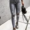 Levency New In Grey Ripped High Waist Skinny Jeans