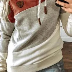 Levency Color Block Drawstring Hoodie New In