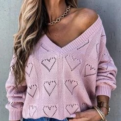 Levency New In Heart Hollow V Neck Sweater