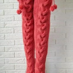 Levency Pom Pom Over The Knee Stockings