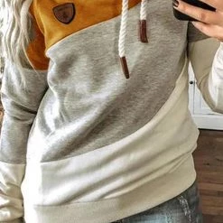 Levency Color Block Drawstring Hoodie New In