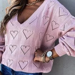 Levency New In Heart Hollow V Neck Sweater