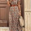 Levency Print Short Sleeve Maxi Dress