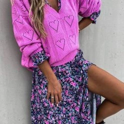 Levency New In Heart Hollow V Neck Sweater