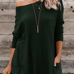 Levency Pockets Long Sleeve Loose T Shirt