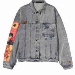 Levency Vincent Van Gogh Embroidered Denim Jacket