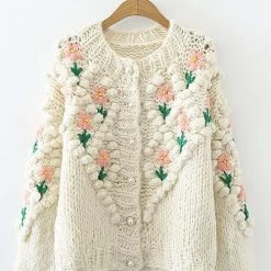 Levency Floral Pearl Button Cardigan