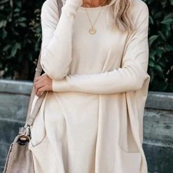 Levency Pockets Long Sleeve Loose T Shirt