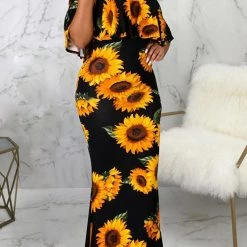 Levency Ruffles Off Shoulder Maxi Dress New In
