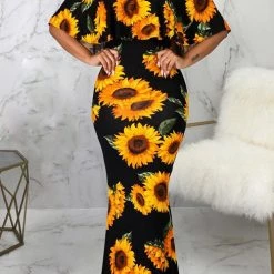 Levency Ruffles Off Shoulder Maxi Dress New In