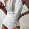 Levency New In Mesh Patchowrk Backless One Piece Swimwear