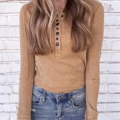 Levency Knit Long Sleeve Button Henley New In