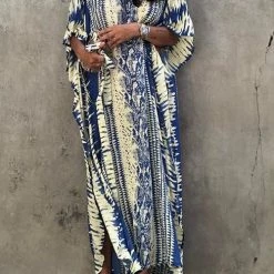 Levency Snake Print Bat Cover Maxi Dress