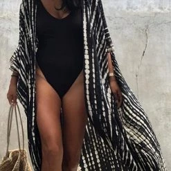 Levency Print Belted Cover Kimono New In